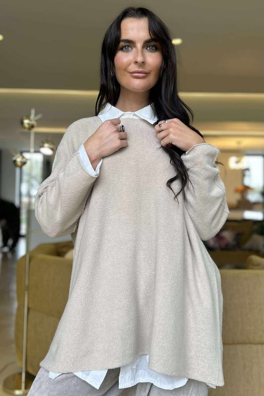 Conrad Oversized Boxy Knit Oatmeal